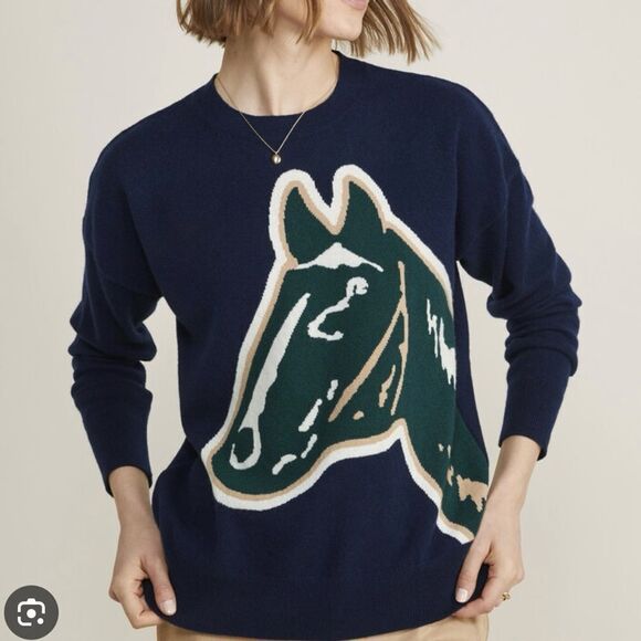 VINEYARD VINES KENTUCKY DERBY Sweaters - VINEYARD VINES KENTUCKY DERBY Horse Print Cashmere Sweater